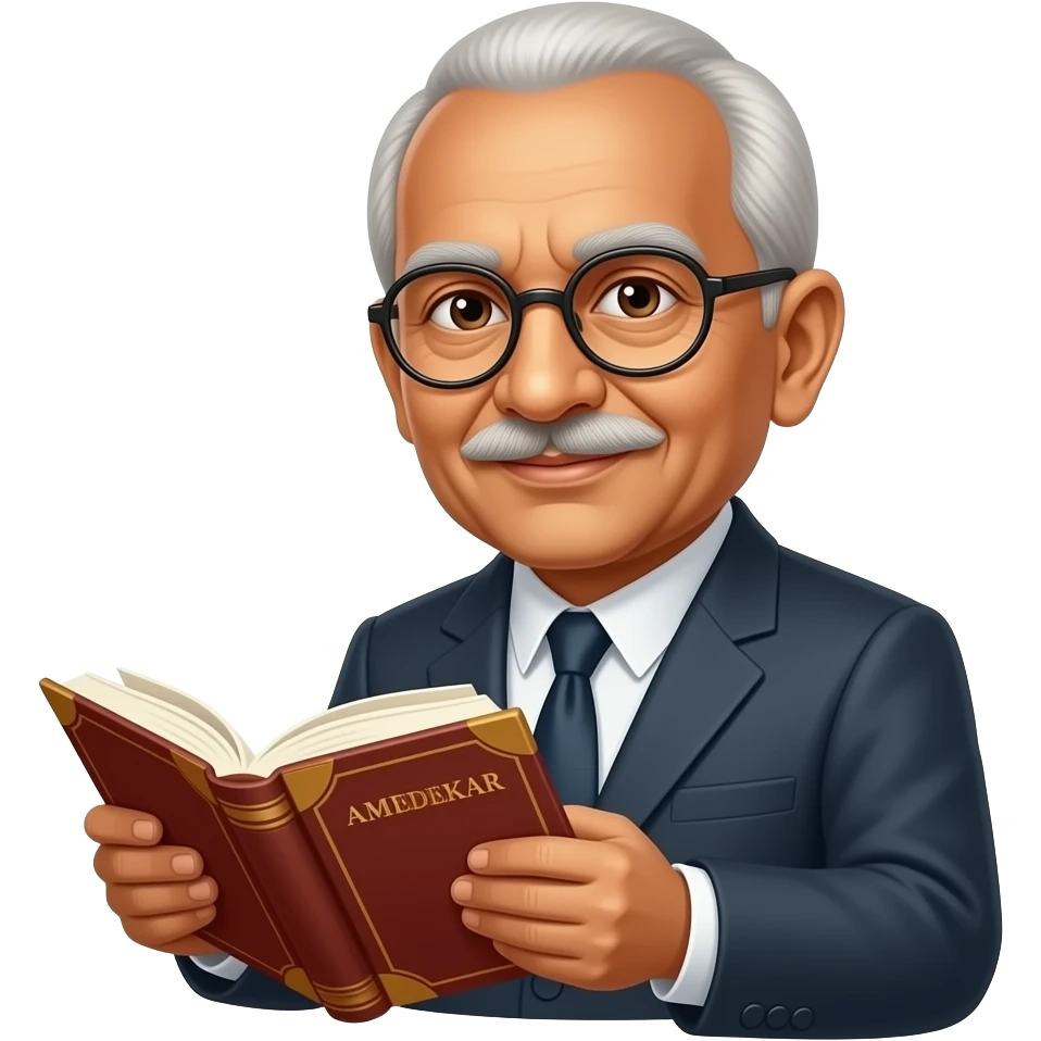 Dr Babasaheb Ambedkar with a book in hands emoji