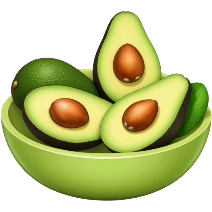 a bowl with avocado slices emoji
