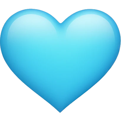 Light blue heart in apple style  emoji