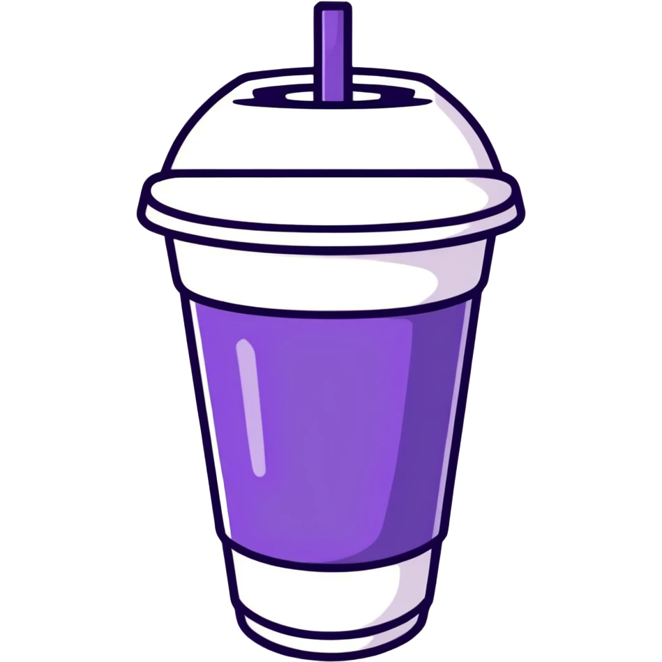 Styrofoam cup with purple liquid  emoji