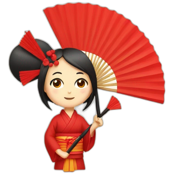 Japanese with a red fan emoji