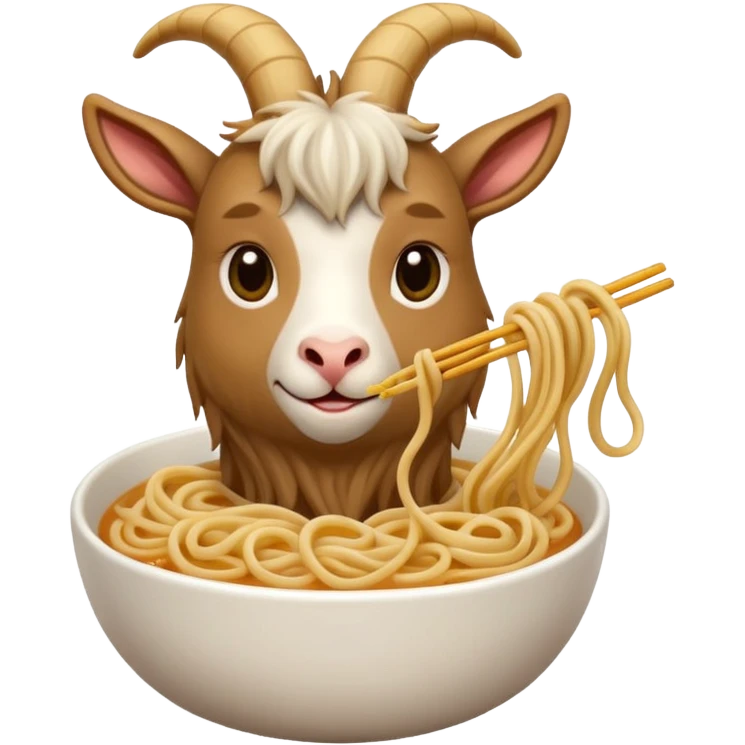 goat eating noodle emoji