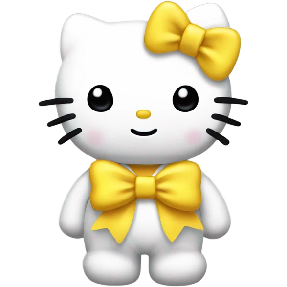 Hello Kitty wearing a yellow bow emoji