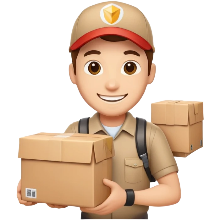 delivery courier with package emoji