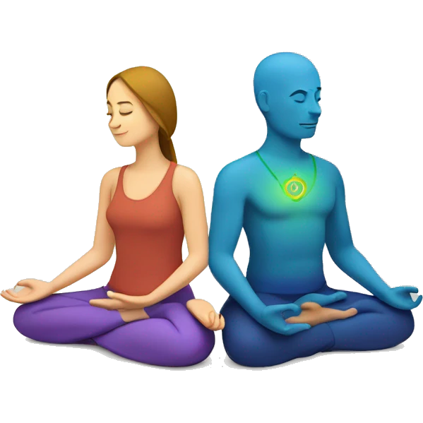 Chakra woman and man meditating  emoji