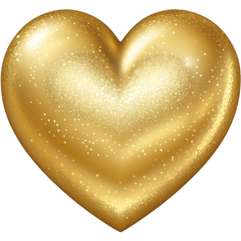 Change the glittery silver color heart with a subtle gradient and no border to a glittery gold color heart with a subtle gradient and no border. Keep the background transparent. Maintain the style and subtle gradient effect of the original heart. emoji