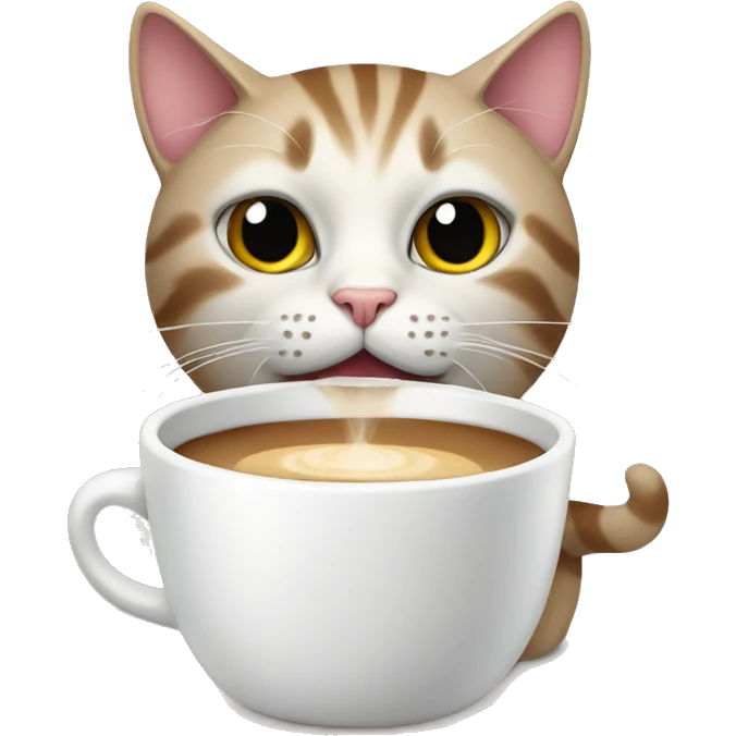 Cat with a coffee cup emoji