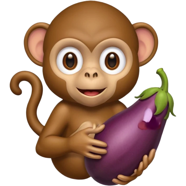 Monkey with an eggplant emoji