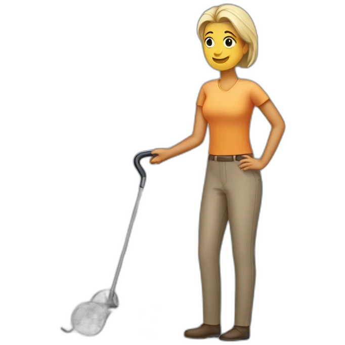 Disabled-Woman-with-one-cane emoji