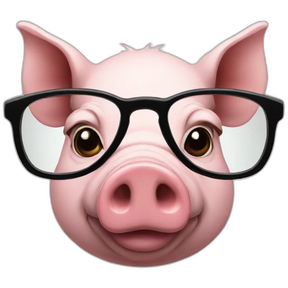 Pig with glasses emoji