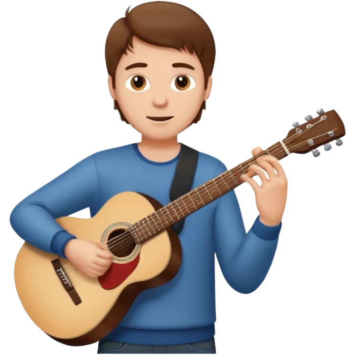 white Guy with brown hair playing a  guitar emoji