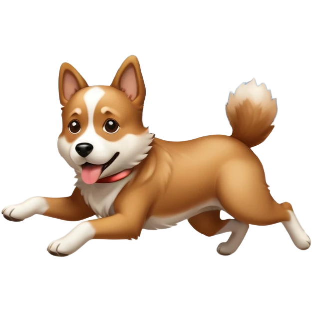 Dog getting raned over by car emoji