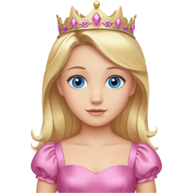 Sarı saçlı mavi gözlü Pembe prenses emoji