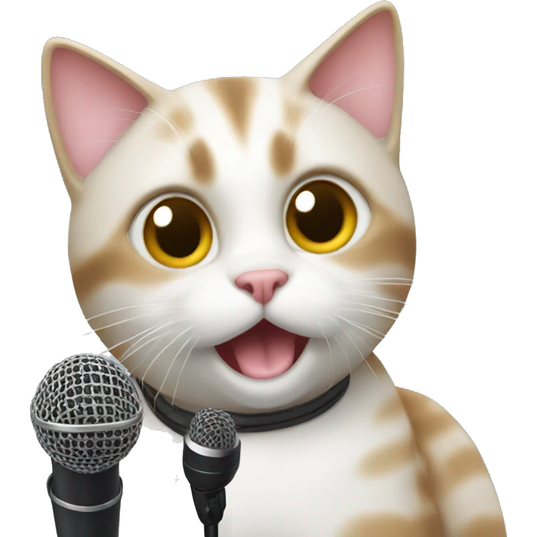 Cat with a microphone emoji