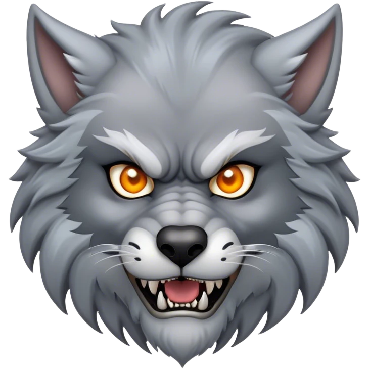 Cinematic Noble Werewolf Portrait Emoji, Formidable and majestic, with a powerful lupine silhouette in moonlit grays and silvers, featuring piercing, wise eyes and a dignified snarl that hints at untamed strength, simplified yet intricately detailed, glowing with a soft, lunar outline that encapsulates the noble duality of feral instinct and loyal guardianship! emoji