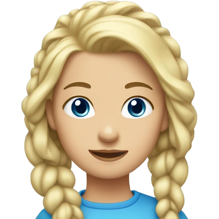 Blonde girl with blue eyes and hair tied back  emoji