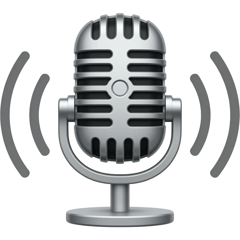 Emoji de un micrófono un audio grabado en ondas emoji