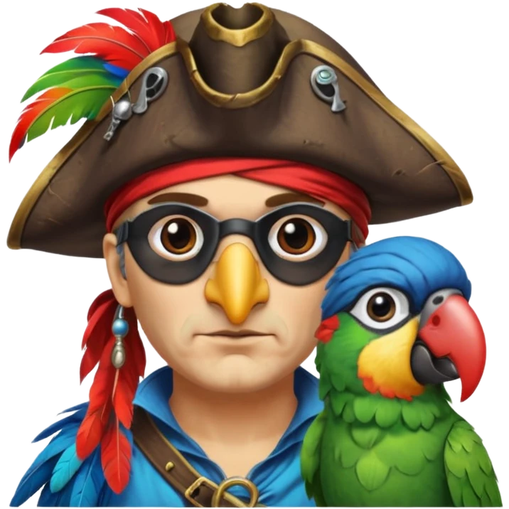 pirate and parrot emoji
