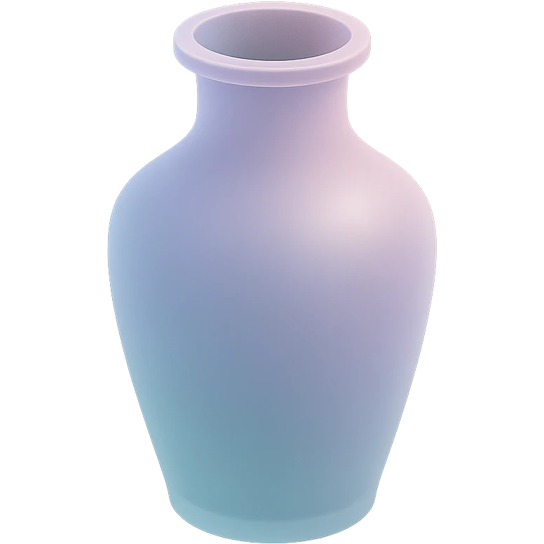 decorative vase, soft pastel colors, translucent effect, matte glass style illustration emoji