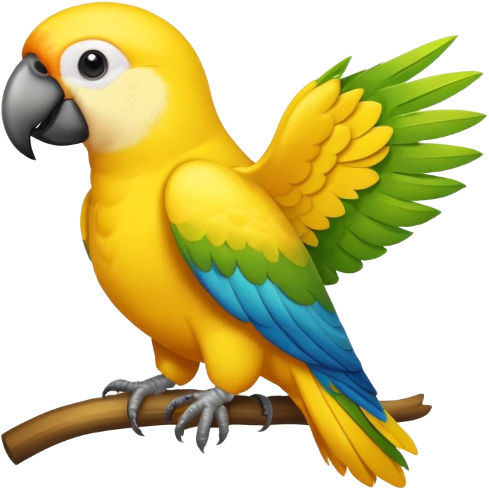 a simple full yellow parrot only.  emoji
