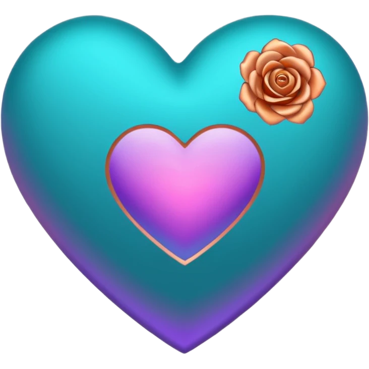 I need a teal, orange , purple, and rose gold Heart emoji  emoji