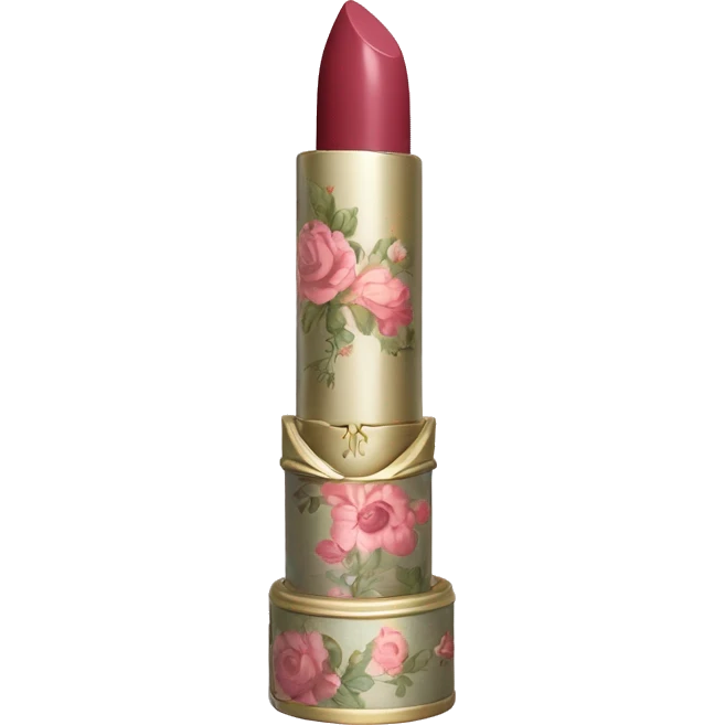 vintage rococo dainty floral lipstick emoji