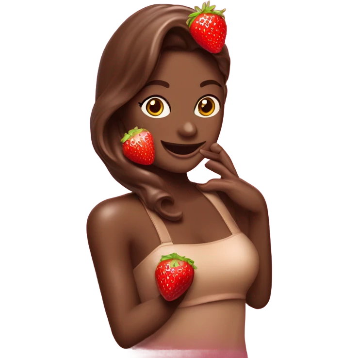 fresas con chocolate emoji