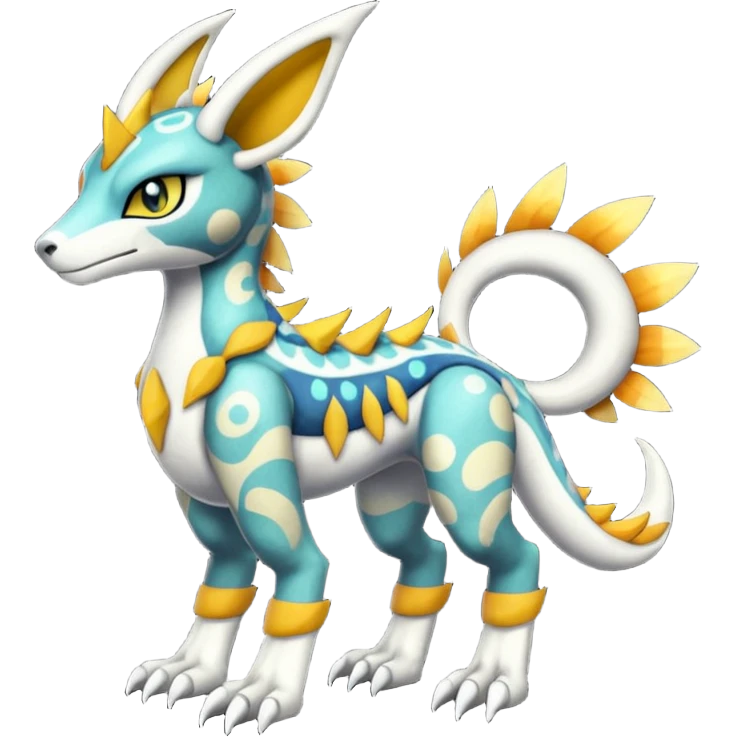 Colorful Meloetta-Wargreymon-Sergal-Pokémon-Digimon-Fakémon-fusion-hybrid-creature emoji