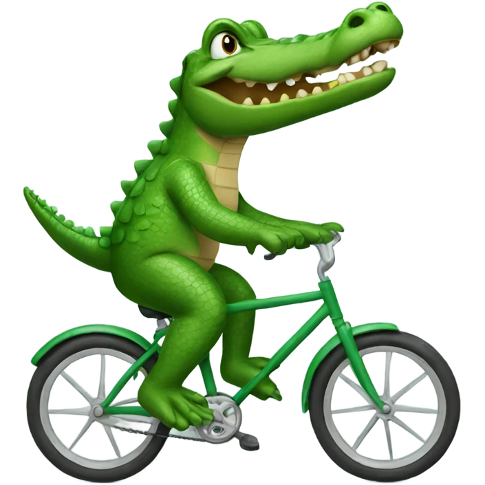 Alligator riding a bike emoji