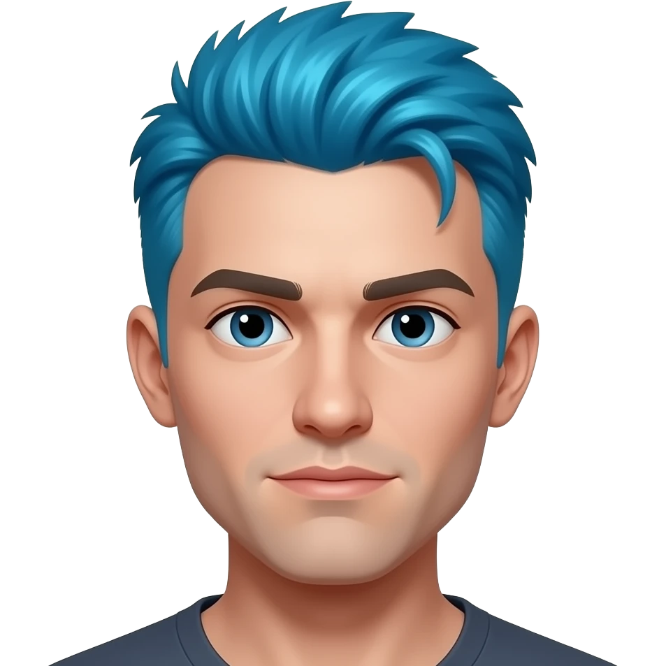man skin mohawk and blue yes emoji
