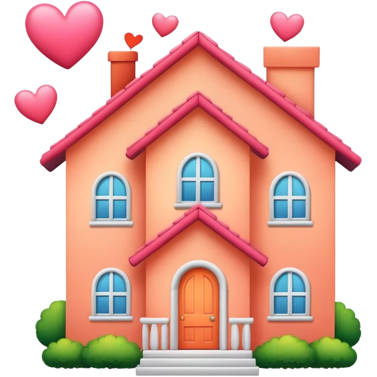 peach color home with hearts around emoji