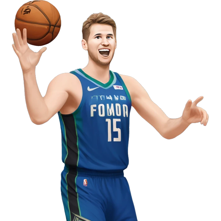 Luka Dončić shooting a three from Japan emoji