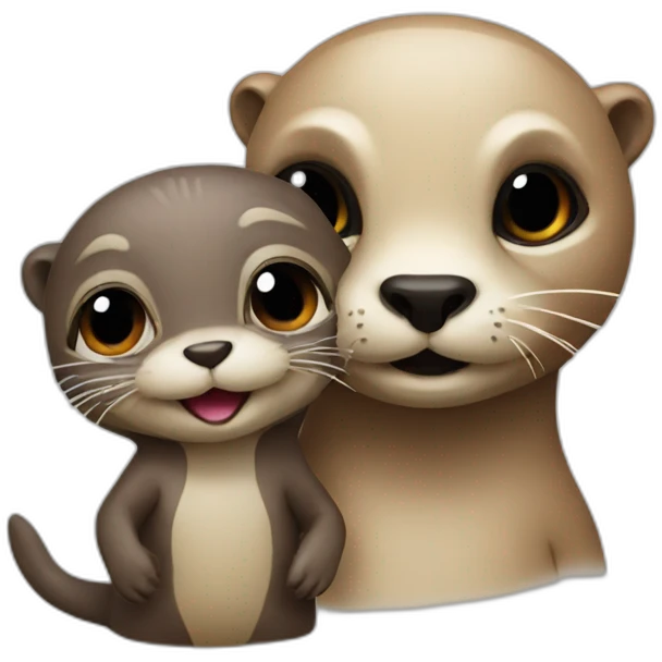 Otter and alien emoji together  emoji