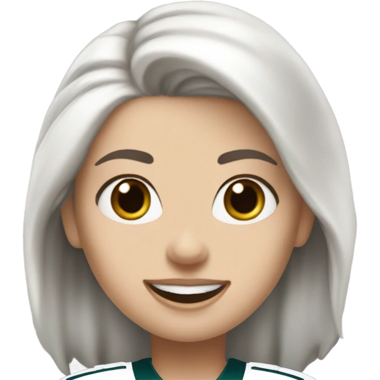 White female with light skin, medium white hair with blue eyes wearing Philadelphia Eagles jersey cheering  emoji