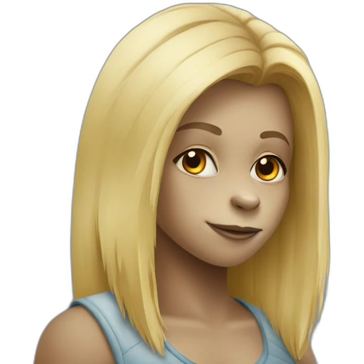 Gorilla and blonde girl emoji