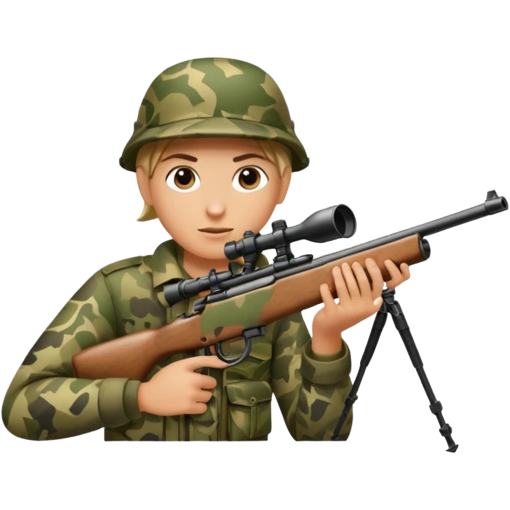 deer hunting. bolt action rifle with a scope mounted to the top of the gun barrel  emoji