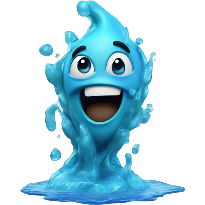 Water Elemental DisneyPixar-style Character 3D Render emoji