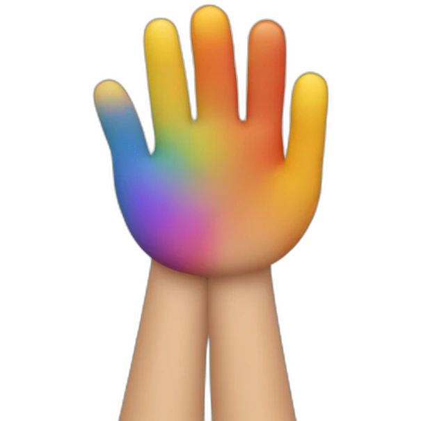 Two hands rozando los dedos colours emoji