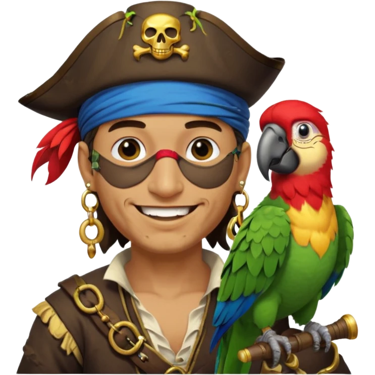 pirate and parrot emoji