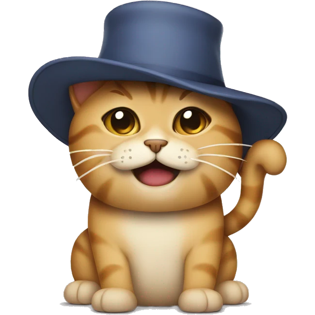 Cat crying with a hat on emoji