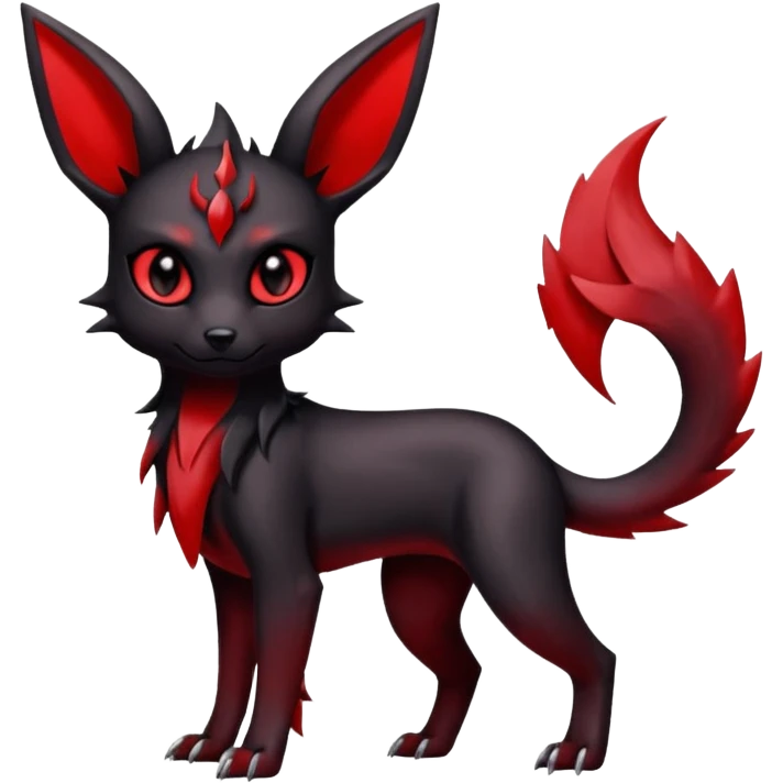  Shiny edgy dark gloomy red gothic cool badass emo-Umbreon-Salandit-Jolteon-fusion emoji