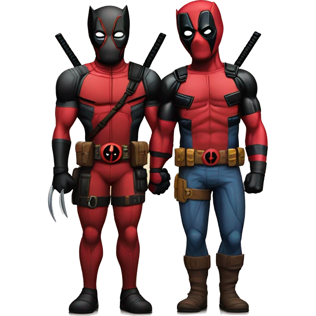 Deadpool and Wolverine holding hands emoji