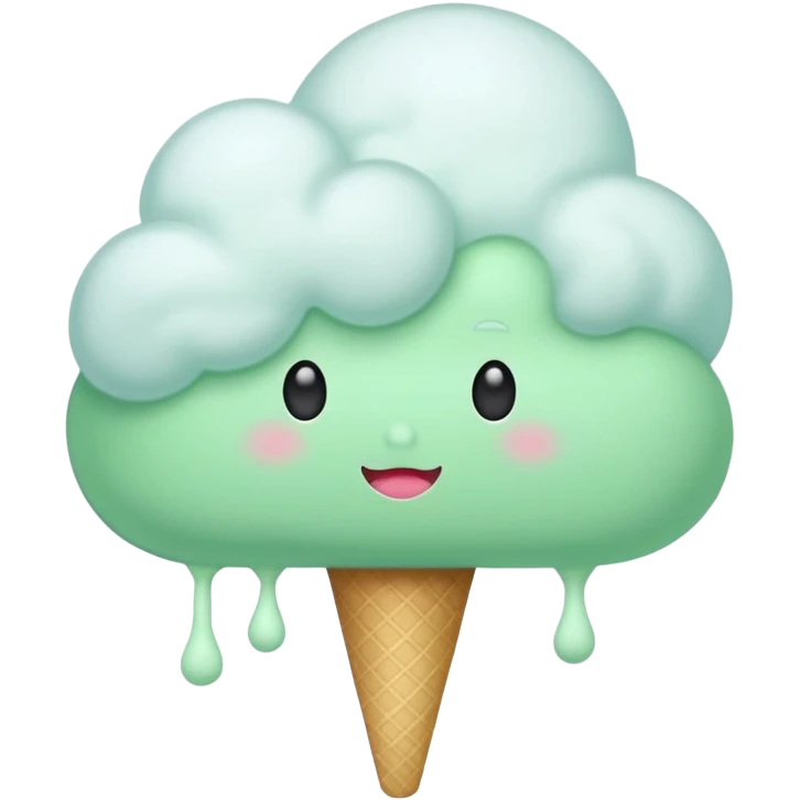 green Cloud Cotton Candy – light white puff, oversized and airy. emoji