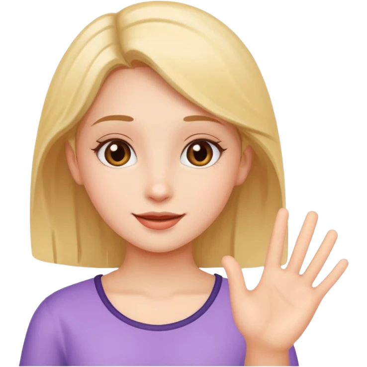Girl saying hi emoji