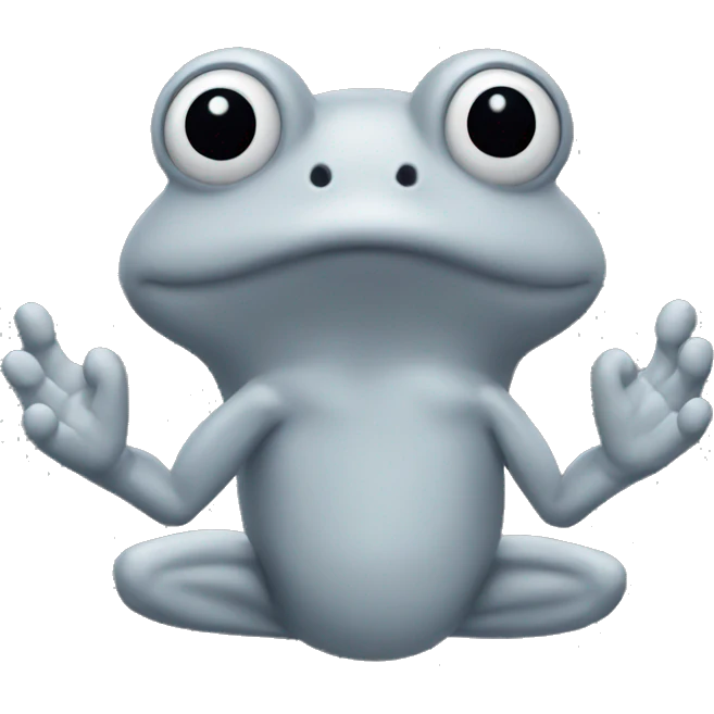 gray frog hand emoji