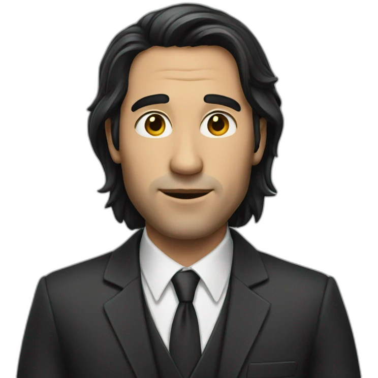 a man with long dark hair in a suit emoji