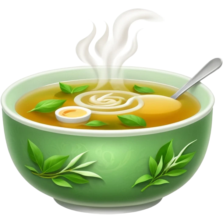 Broth, green tea. emoji