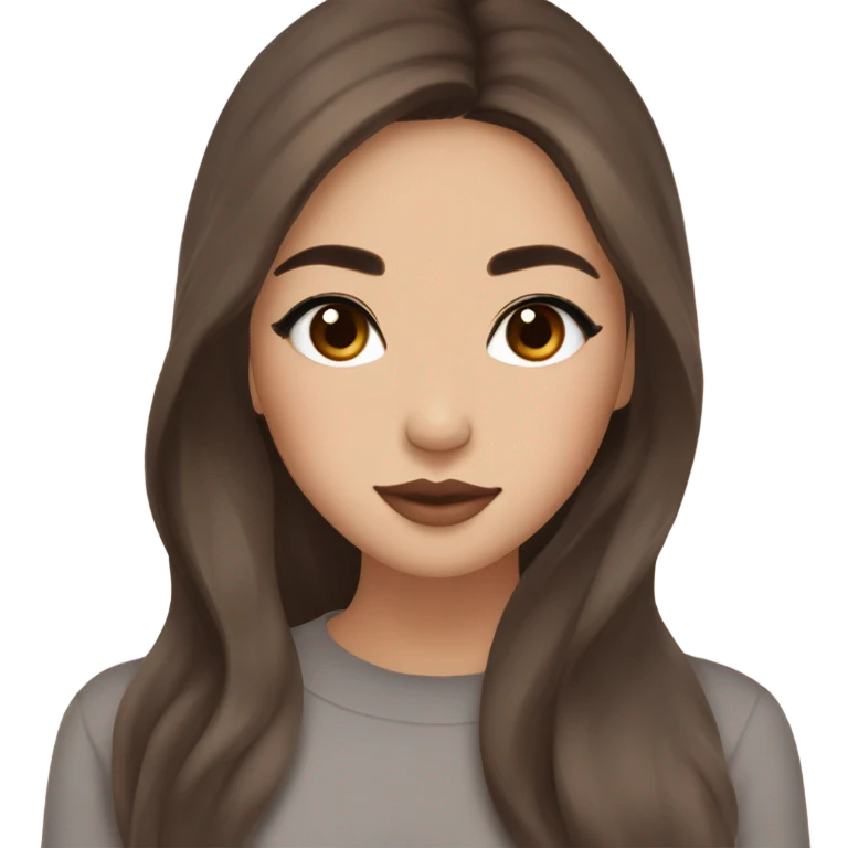 beautiful wasian girl with smokey eyeliner + blush + long blowout brown hair + brown doe eyes + huge lips emoji