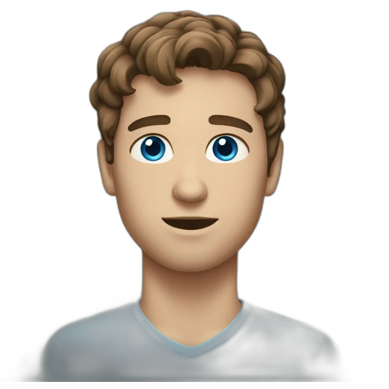 Guy with brown hair and blue eyes emoji