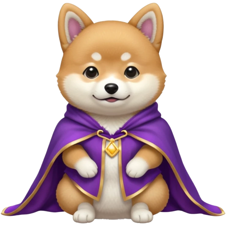 baby shiba dog, in magic purple cloak emoji